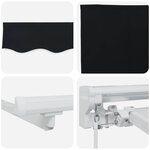 vidaXL Auvent rétractable manuel Noir 3 5 x 2 5 m