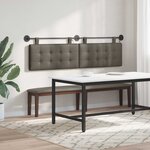vidaXL Tête de lit suspendue Avec lumière LED Gris Simili cuir