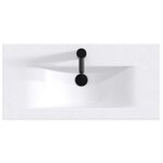 vidaXL Lavabo de salle de bains Noir Mat 81 x 40 x 17 5 cm métal