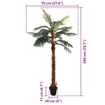 vidaXL Arbre Cocuspalm artificiel Vert 70 x 20 x 200 cm