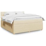 vidaXL Sommier à lattes de lit avec matelas Crème 180x200 cm Tissu