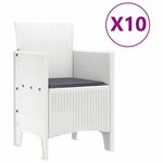 vidaXL Ensemble de salle à manger pour jardin 11 Pièces Blanc