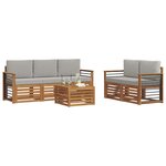 vidaXL Ensembles de canapés avec coussin 6 Pièces Gris Naturel et Clair