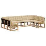 vidaXL Ensemble de canapés d'extérieur 9 pc Blanc et Beige