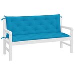 vidaXL Coussins de banc de jardin lot de 2 bleu clair tissu Oxford
