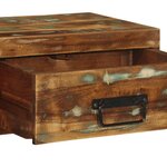 vidaXL Table de chevet murale bois massif de récupération
