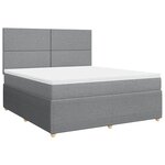 vidaXL Sommier à lattes de lit avec matelas Gris clair 180x200cm Tissu