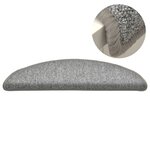vidaXL Tapis d'escalier 15 pièces 56 x 17 x 3 cm Gris clair Demi-rond