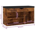 vidaXL Banc à chaussures avec coussin Chêne fumé Bois d'ingénierie