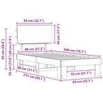 vidaXL Cadre de lit avec tête de lit rembourrée Taupe 80 x 200 cm