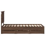 vidaXL Cadre de lit avec tiroir Chêne brun 75 x 190 cm Bois Ingénierie