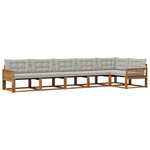 vidaXL Ensemble de canapés d'extérieur 6 pc Naturel et gris clair