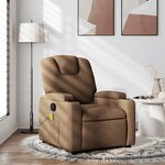 vidaXL Fauteuil de massage inclinable Marron Tissu