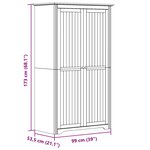 vidaXL Garde-robe BODO gris 99x53 5x173 cm bois massif de pin