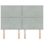 vidaXL Tête de lit en velours gris clair avec motif en diamant de 160 cm