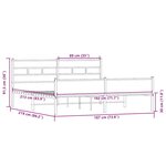 vidaXL Cadre de lit en métal sans matelas chêne sonoma 183x213 cm