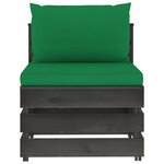 Vidaxl salon de jardin 8 pièces avec coussins bois imprégné de gris