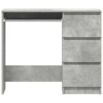vidaXL Bureau Gris béton 90x45x76 cm Bois d’ingénierie