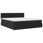 vidaXL Lit de rangement LED avec matelas Noir 160 x 200 cm Velours