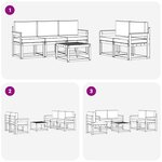 vidaXL Ensemble de canapés d'extérieur 6 Pièces Naturel et Anthracite