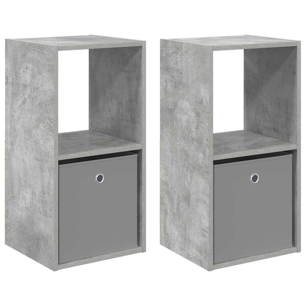 vidaXL Table de chevet 2 pc Gris béton 35 x 32 x 68 5 cm