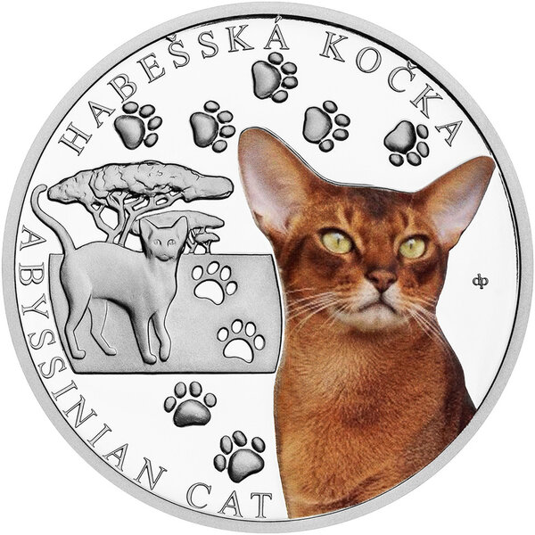 Monnaie ABYSSINIAN Cat Breeds 1 Oz Argent 1$ Niue 2026 (PRÉCOMMANDE)