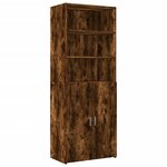 vidaXL Armoire de rangement chêne fumé 70x42 5x225cm bois d'ingénierie