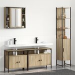 vidaXL Ensemble de mobilier de salle de bain 4 Pièces Chêne sonoma