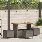 vidaXL Ensemble de salle à manger pour jardin 4 Pièces Gris Poly rotin