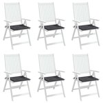 vidaXL Coussins de chaise de jardin lot de 6 anthracite 50x50x4 cm