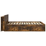 vidaXL Cadre de lit avec rangement Chêne fumé 140 x 190 cm