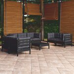 vidaXL Salon de jardin 8 Pièces avec coussins bois de pin massif