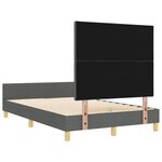 vidaXL Cadre de lit avec tête de lit Gris foncé 120 x 200 cm tissu
