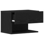 vidaXL Cabinet de chevet avec tiroir Chêne noir 46 x 29 5 x 30 cm