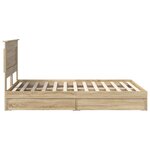 vidaXL Lit de Rangement Chêne Sonoma 140 x 200 cm Bois d'ingénierie