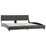 vidaXL Lit avec matelas gris similicuir 180x200 cm