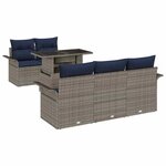 vidaXL Ensemble de canapé de jardin avec coussin 6 Pièces Gris polyrotin