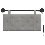 vidaXL Tête de lit suspendue Avec lumière LED Gris clair Velours