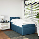 vidaXL Sommier à lattes de lit avec matelas bleu 100x200 cm