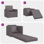 vidaXL Sofa Lit de Sol avec coussin Gris 74 x 77 x 81 cm Faux cuir