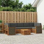 vidaXL Ensemble de canapés d'extérieur 8 pc Naturel et Anthracite
