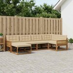 vidaXL Ensemble de canapés d'extérieur 6 Pièces Naturel et Beige