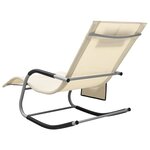 vidaXL Chaise longue textilène crème et gris