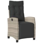 vidaXL Ensemble à manger de jardin et coussins 9 Pièces gris clair rotin