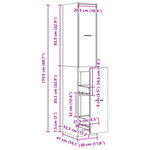 vidaXL Armoire apothicaire sonoma gris 30x41x174 5cm bois d'ingénierie