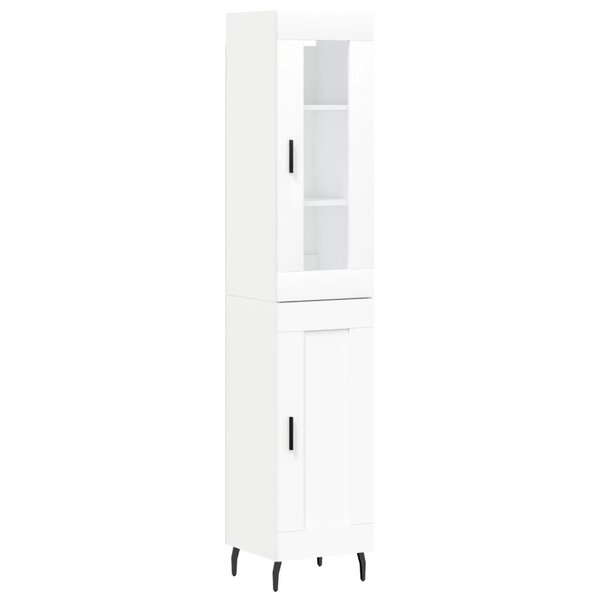 vidaXL Buffet haut Blanc 34 5x34x180 cm Bois d'ingénierie