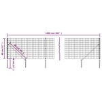 vidaXL Clôture en treillis métallique et piquet d'ancrage vert 0 8x10m