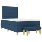 vidaXL Lit à Ressorts avec Matelas & Banc Bleu 120x200 cm Tissu