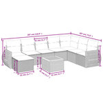 vidaXL Salon de jardin avec coussins 9 Pièces beige résine tressée