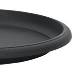 vidaXL Plateau à fleurs rond 24 Pièces Noir Ø 19 x 2 cm Plastique